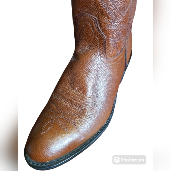 Acme Vintage Western Cowboy Boots brown leather Men's Size 8.5 M - Picture 11 of 16